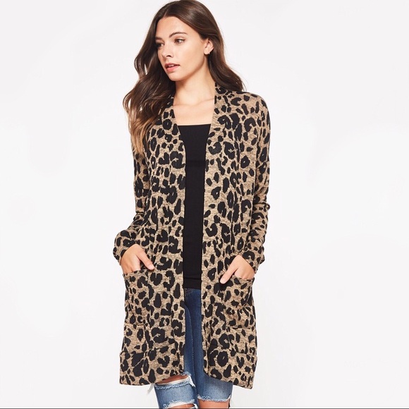 Soft Cozy Leopard Print Long Cardigan - Picture 2 of 7
